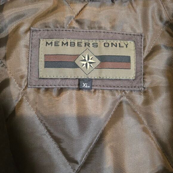 Vintage 90s Members only Brown 100% Leather jacket - Picture 4 of 6